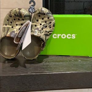 CAMO Crocs - Children Size 10, NEW WITH TAGS